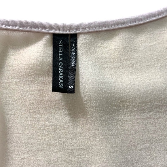 STELLA CARAKASI Asymetrical Sleeveless Tank Top Sheer Inserts Lavender / Pink S - Picture 4 of 8